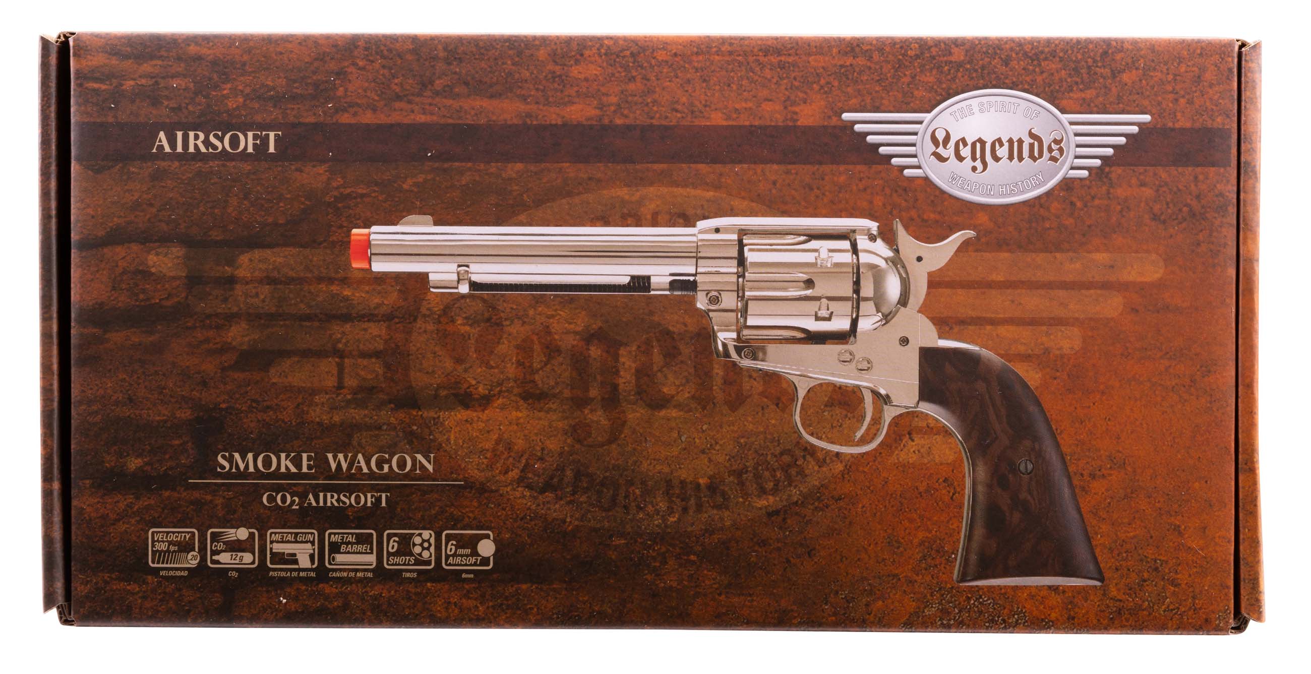 LEGENDS SMOKE WAGON 6 mm Airsoft Pistol Revolver NICKEL image 6