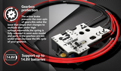 T238 V2.0 Bluetooth V2 ETU Mosfet Optical Sensor APP Control Programmable for Airsoft Gel Blaster V2 Gearbox