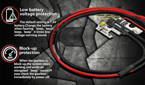 T238 Rhino Programmable ETU MOSFET Active Braking Overheat Protection For AIRSOFT KWA Gearbox 2.5/3.0