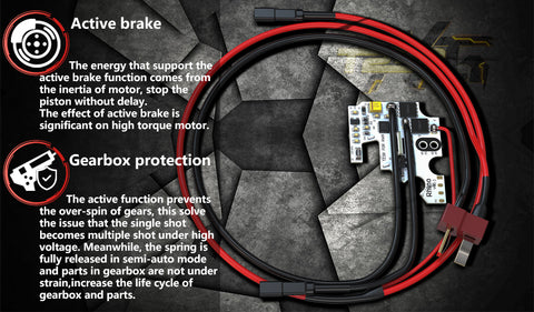 T238 Rhino Programmable ETU MOSFET Active Braking Overheat Protection For AIRSOFT KWA Gearbox 2.5/3.0