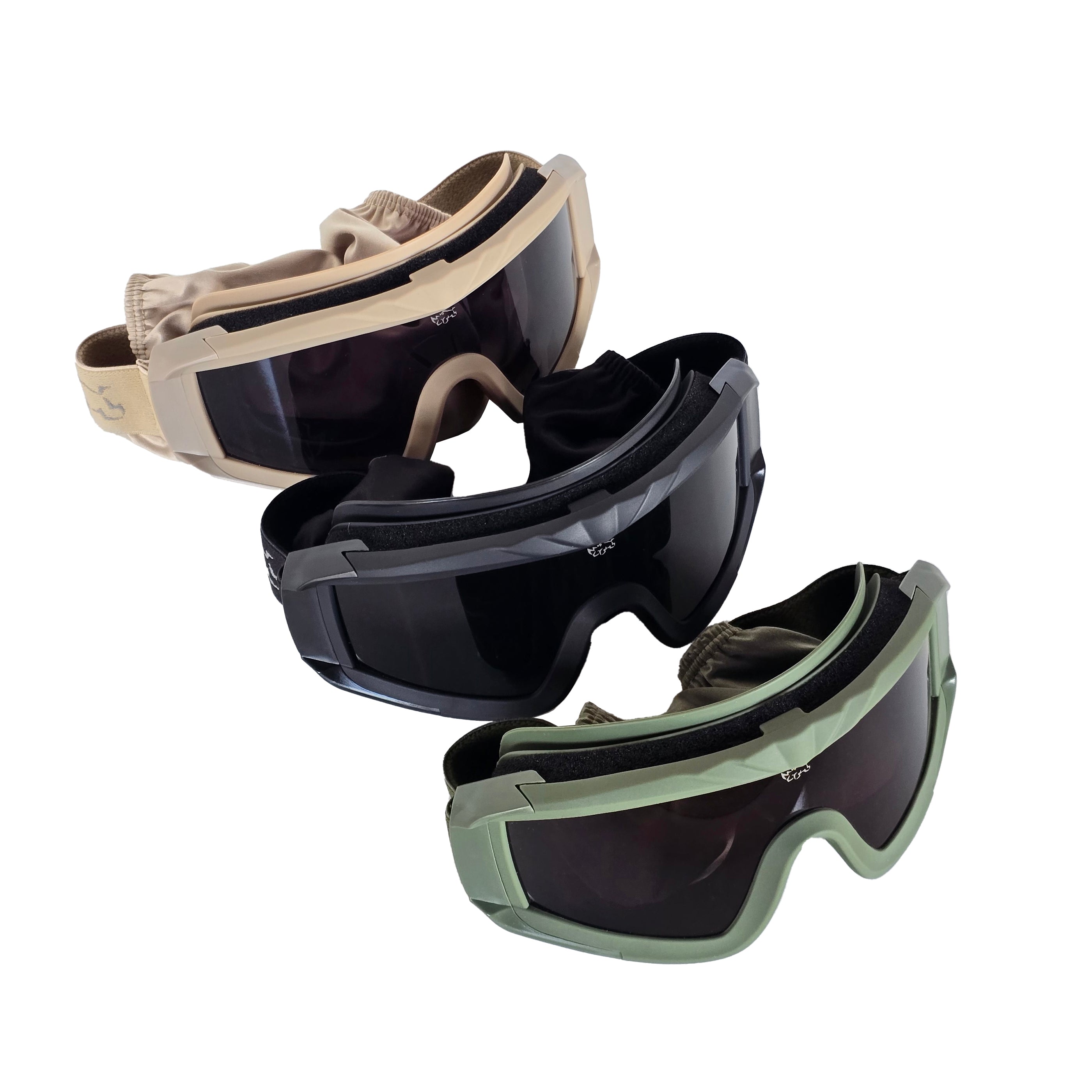 MUCITUP MUCTAC Pro Tactical Goggles ANSI Z87.1 Ballistic 3 Lens Kit