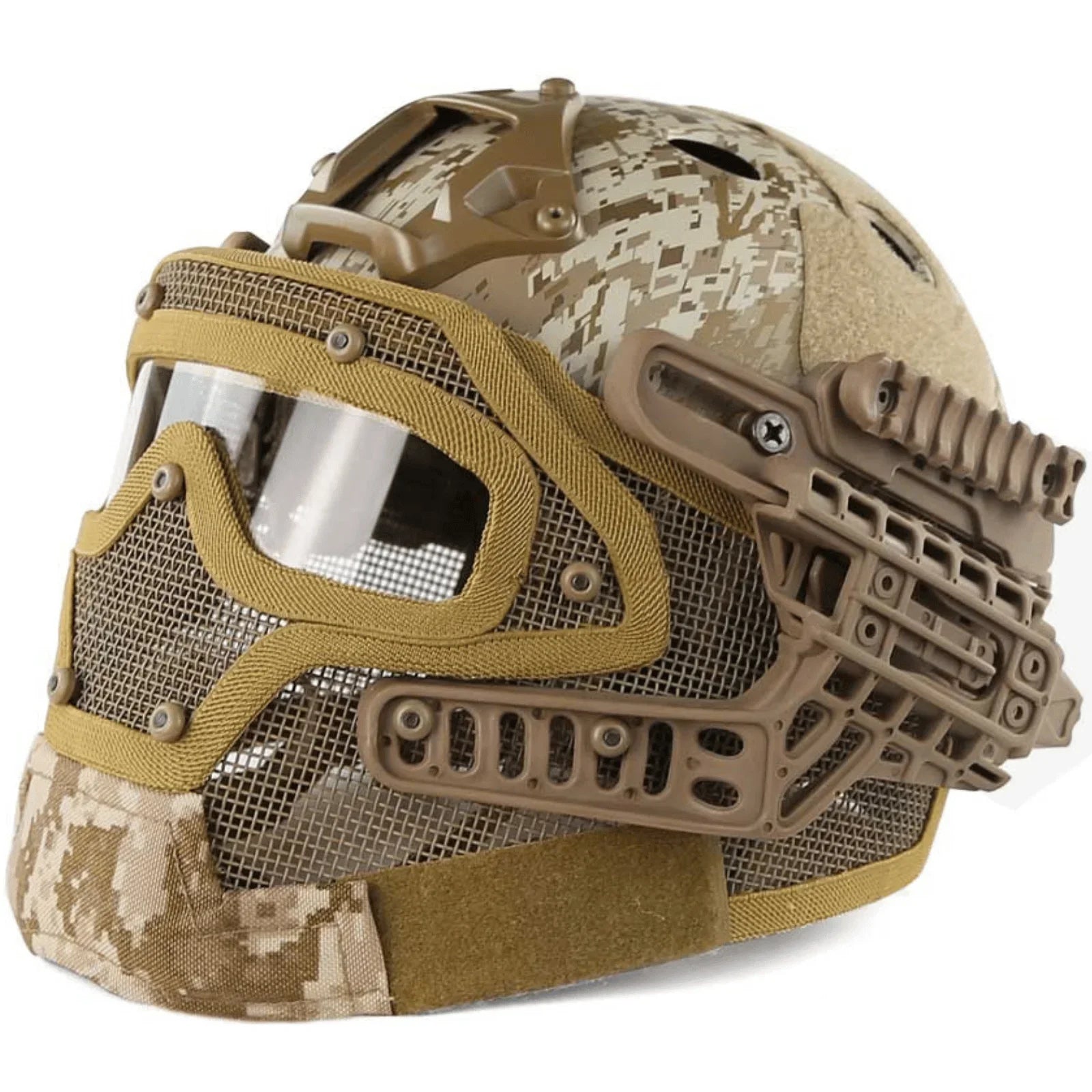 Full Face Mesh FAST Helmet with Anti-Fog Goggles – Airsoft Wargame