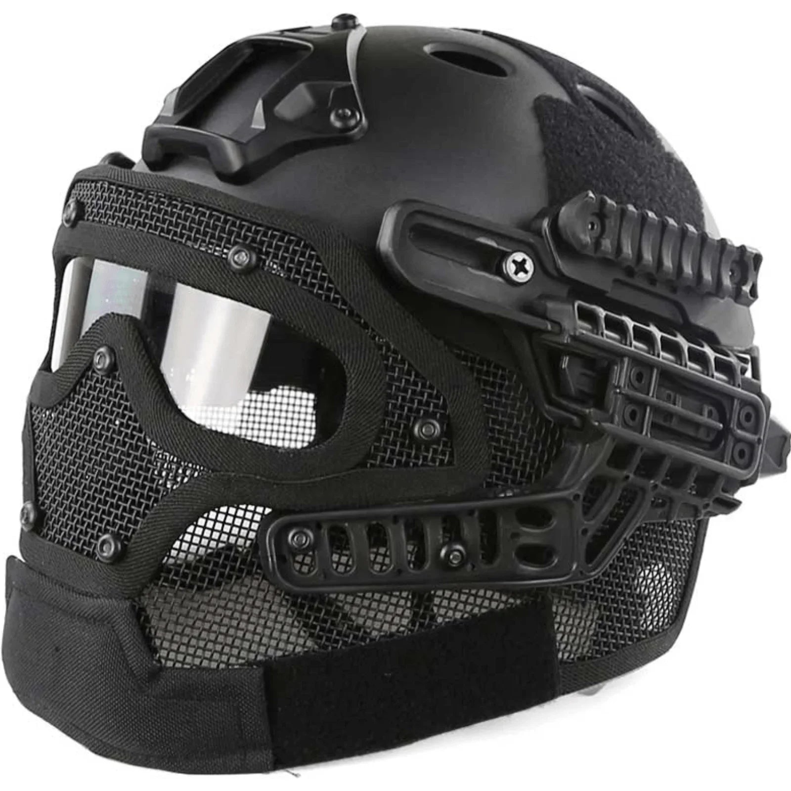 Full Face Mesh FAST Helmet with Anti-Fog Goggles – Airsoft Wargame