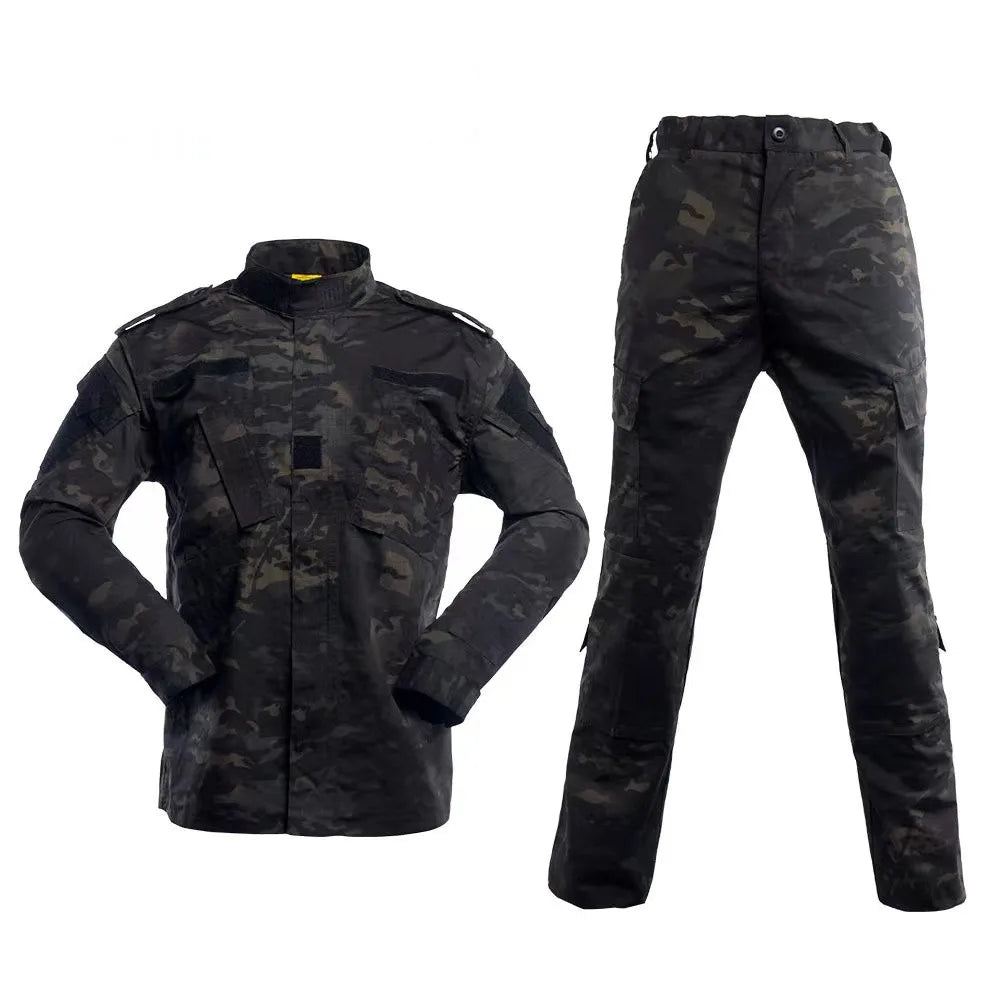 Military Navy Blue Camouflage Tactical Uniform Set for Airsoft, Training & Outdoor Use