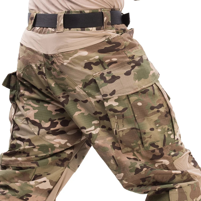 Men's G3 Tactical Combat Pants with Knee Pads – Camo Military Cargo Pants for Airsoft, Hunting, Hiking & Outdoor Gear