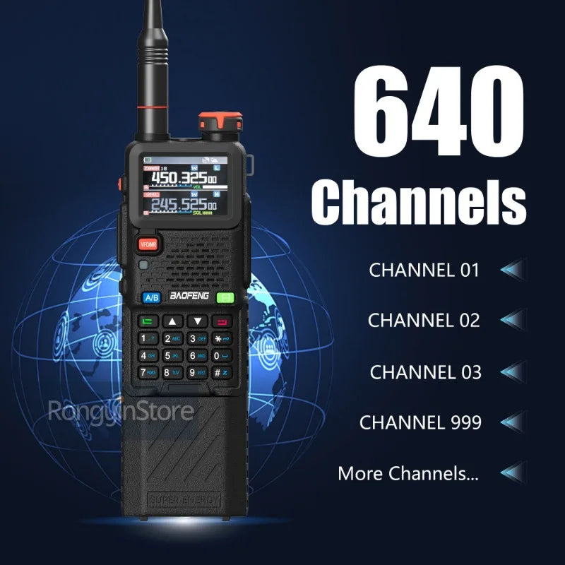 Baofeng UV-5RH Pro GPS Walkie Talkie – 10W Full Band, Type-C, Wireless Copy