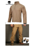 E4 Combat Uniform Shirt & Pants Tactical BDU W/ Pads Clothing Paintball Airsoft Suit camouflage hunting ghillie suit
