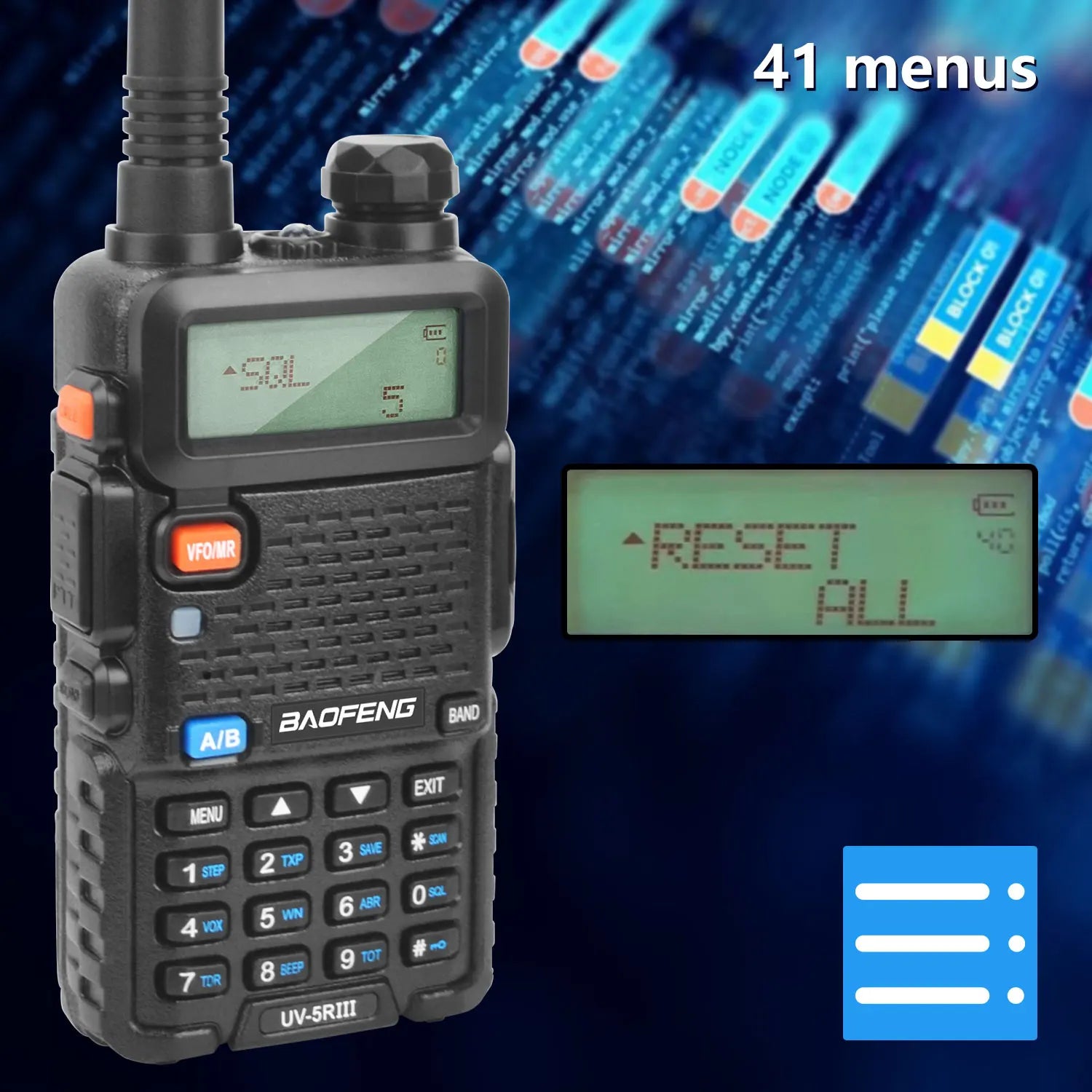 Baofeng UV-5RIII Tri-Band 5W Ham Radio | 128 Channel Walkie Talkie