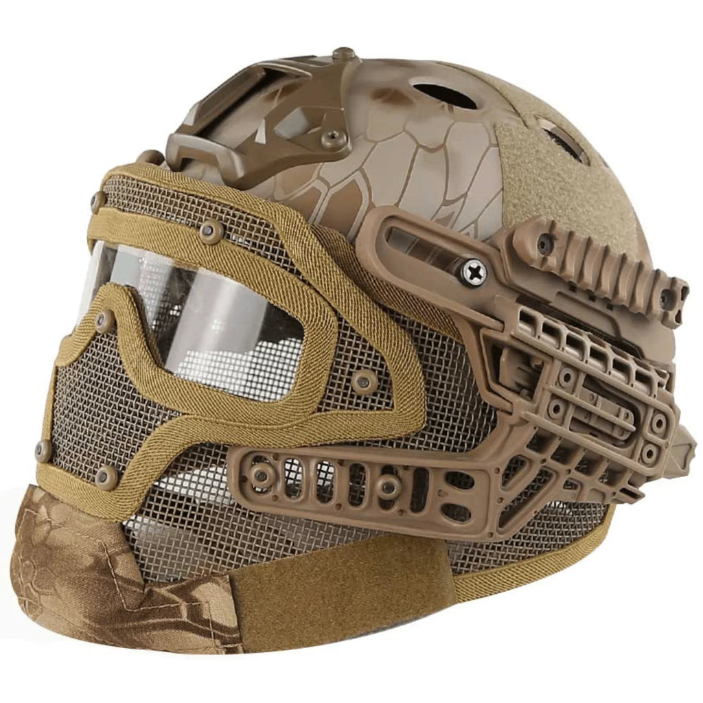 Full Face Mesh FAST Helmet with Anti-Fog Goggles – Airsoft Wargame
