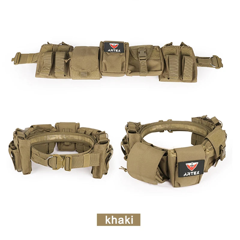 Outdoor Tactical Duty Belt 7-in-1 – MOLLE Battle Belt with Pouches | Law Enforcement & Airsoft