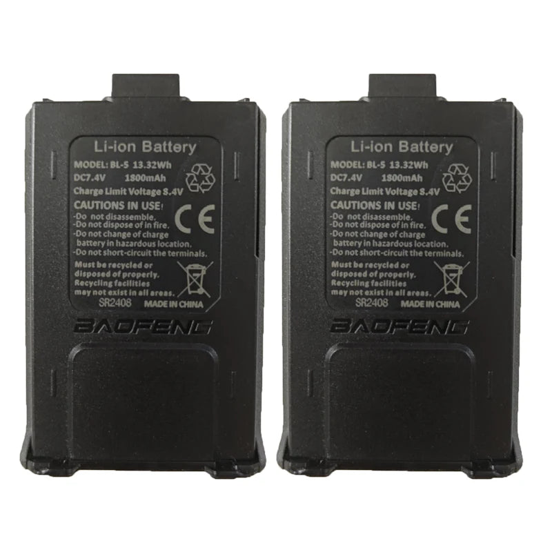Baofeng BL-5 Replacement Battery – 1800mAh 7.4V for UV-5R / UV-5RE