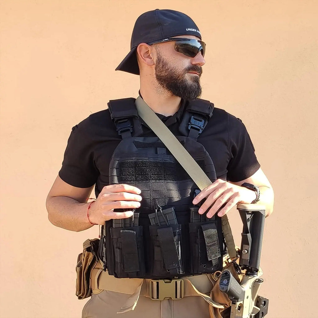 Tactical Battle Belt 7-in-1 Set – Quick Release Airsoft Duty Belt with Pouches