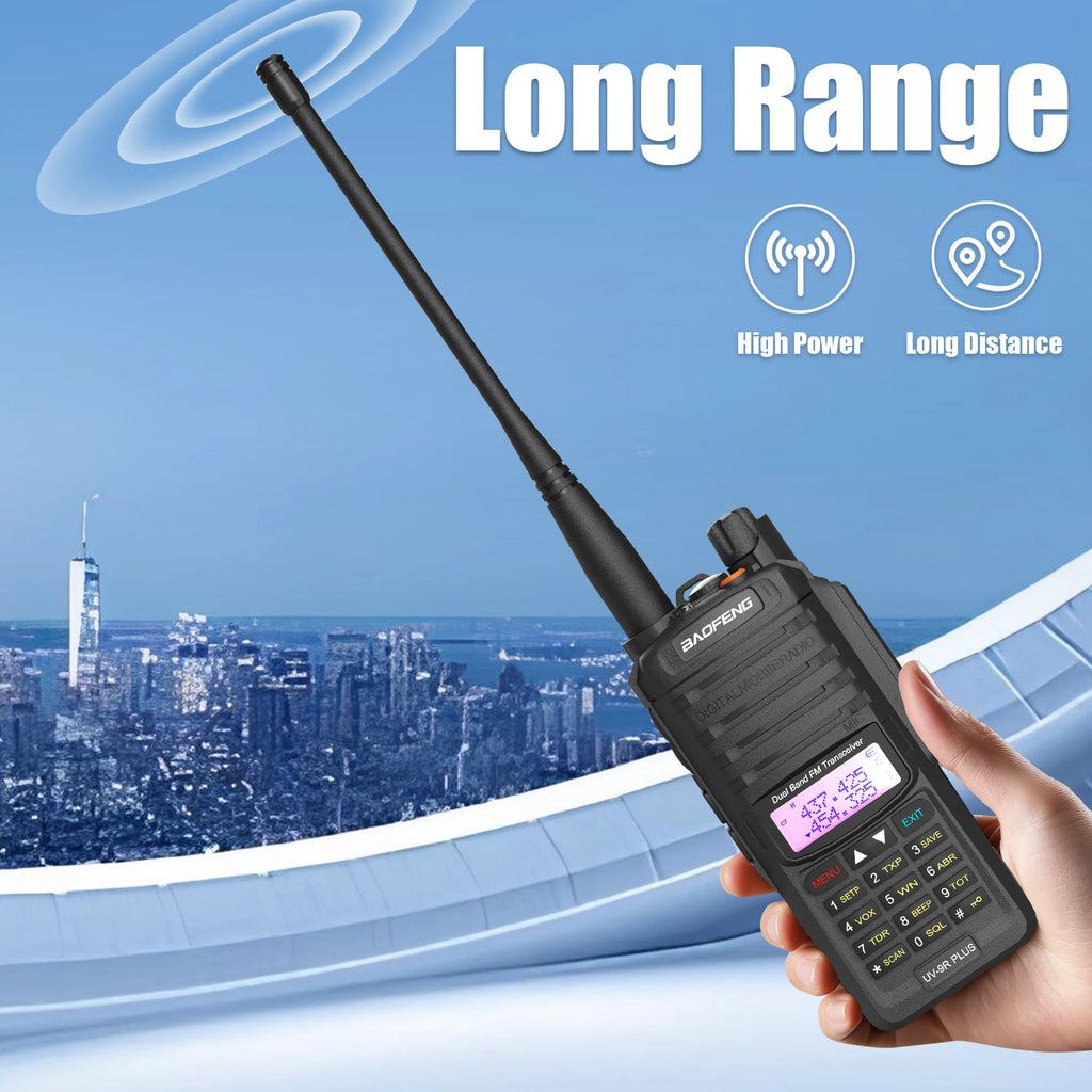 Baofeng UV-9R Plus Waterproof Walkie Talkie – IP67, Long Range, Type-C Charging