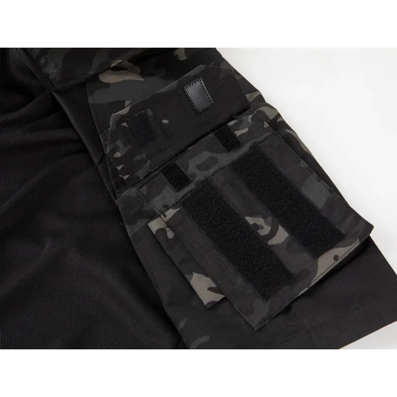 UETEEY Men's Tactical Combat Shirt – Short Sleeve 1/4 Zip Quick-Dry | Airsoft & Outdoor