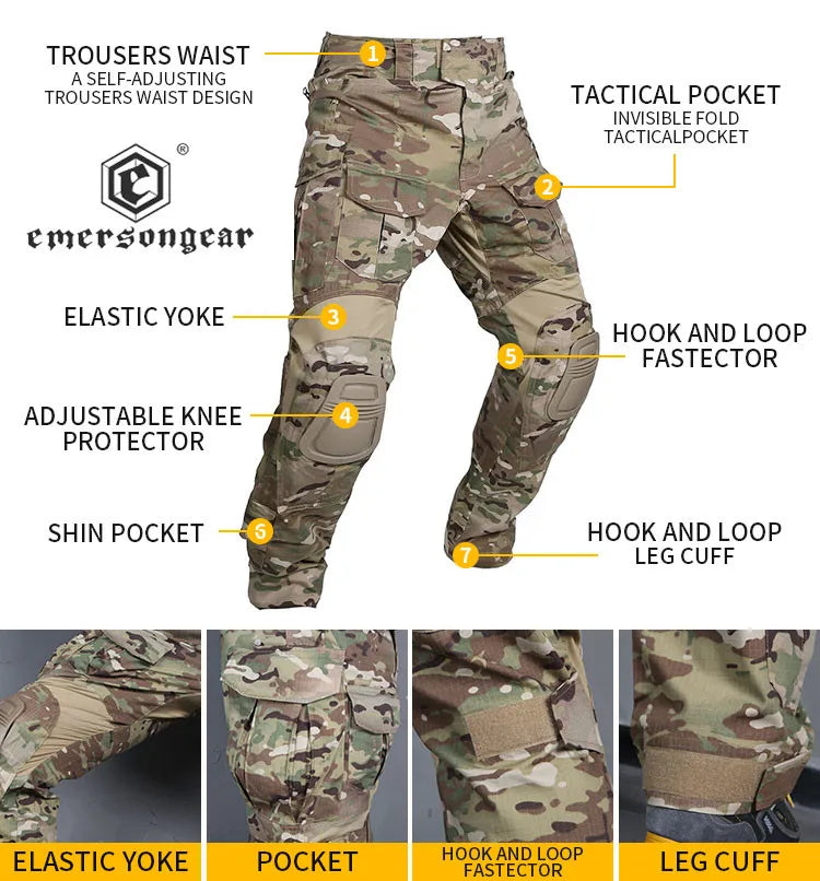 EmersonGear G3 Tabby Tigerstripe Tactical Combat Uniform Set | Airsoft & Milsim Shirt and Pants