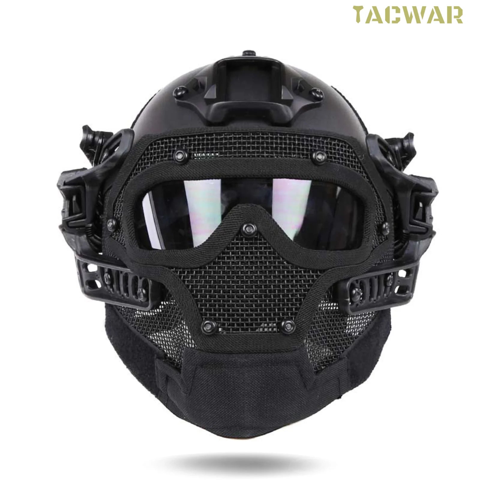 Full Face Mesh FAST Helmet with Anti-Fog Goggles – Airsoft Wargame