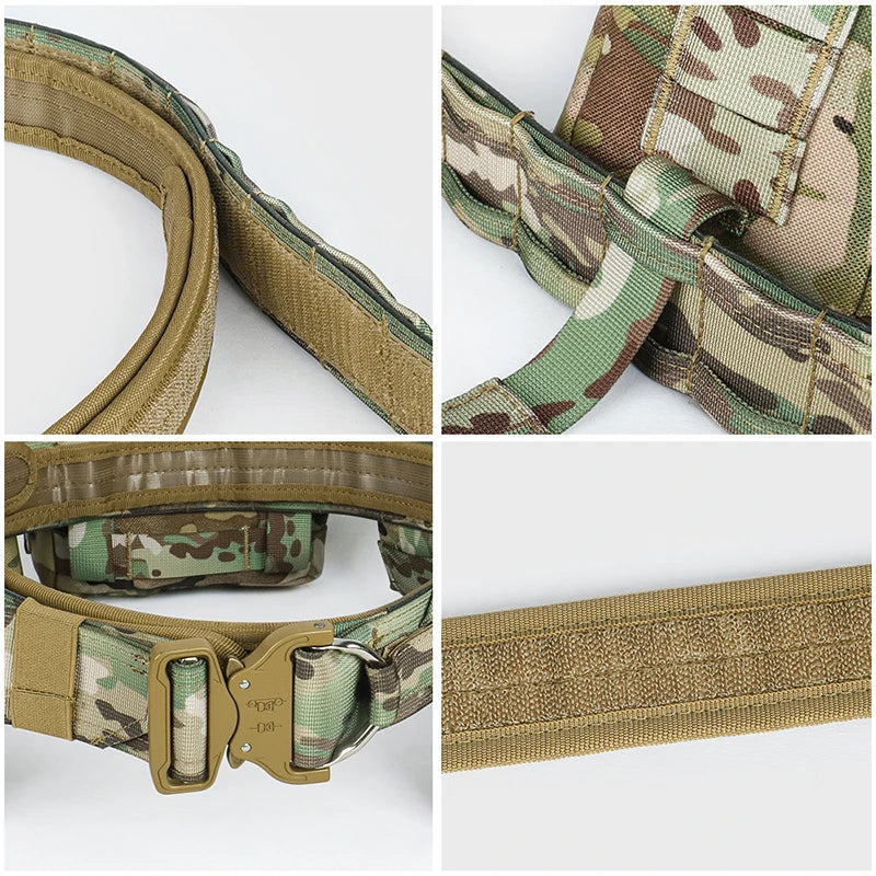 Outdoor Tactical Duty Belt 7-in-1 – MOLLE Battle Belt with Pouches | Law Enforcement & Airsoft