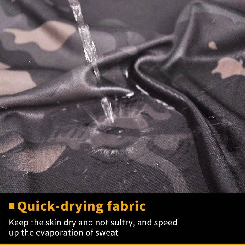 HAN WILDC Tactical Camo Combat T-Shirt – Quick-Dry with Hidden Pockets | Airsoft & Hunting