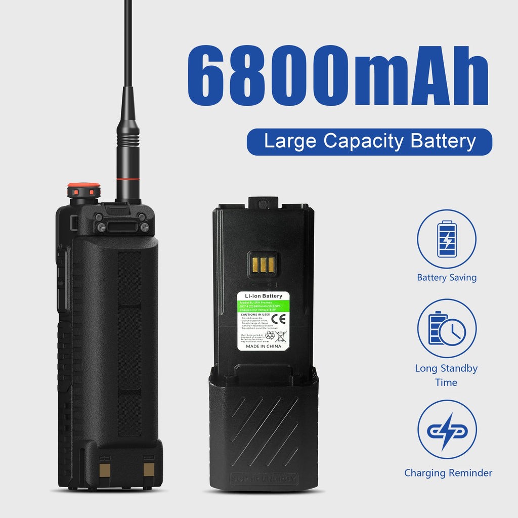 Baofeng UV-5RH Pro GPS Walkie Talkie – 10W Full Band, Type-C, Wireless Copy