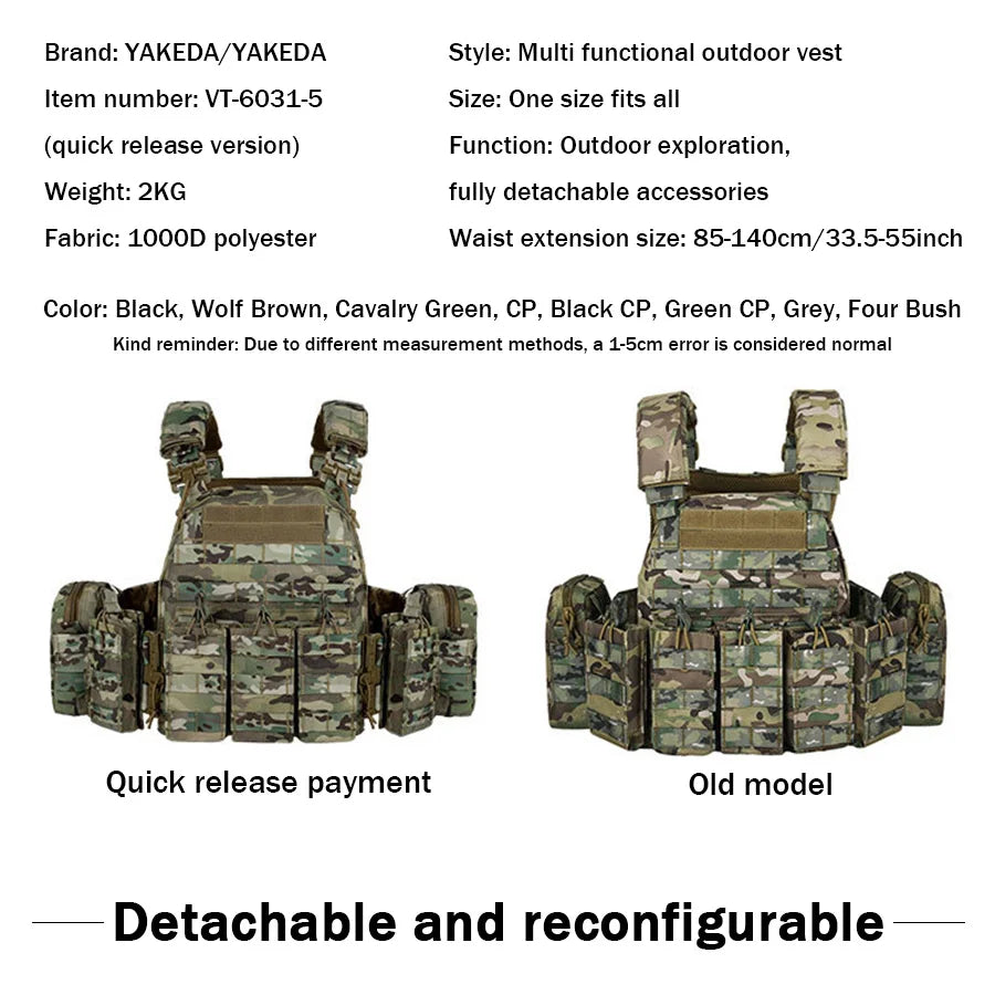 YAKEDA Quick-Release Tactical Plate Carrier