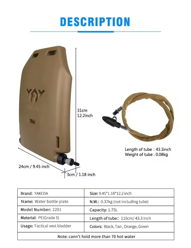 YAKEDA Freezable Water Bladder Insert for Plate Carriers