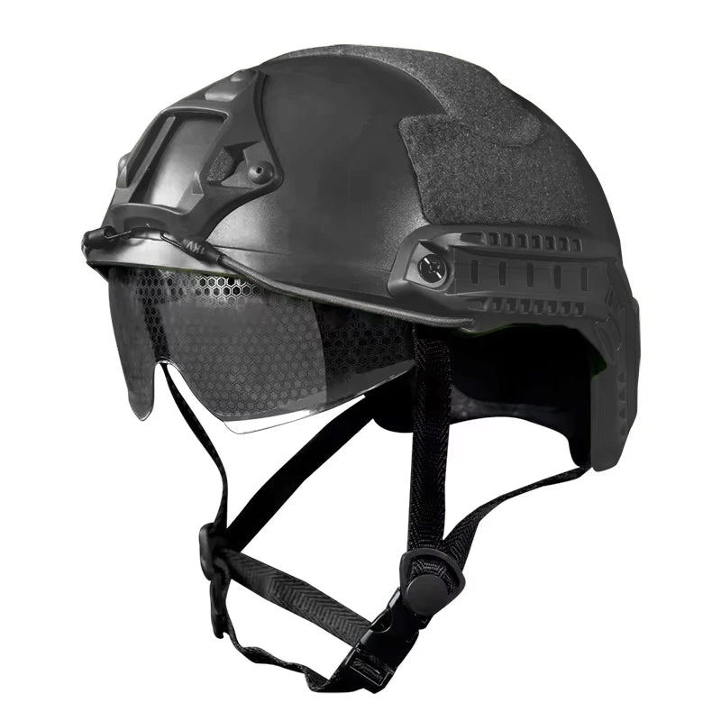 BOOIU Tactical FAST Helmet with Flip-Up Goggle – MH / PJ Style