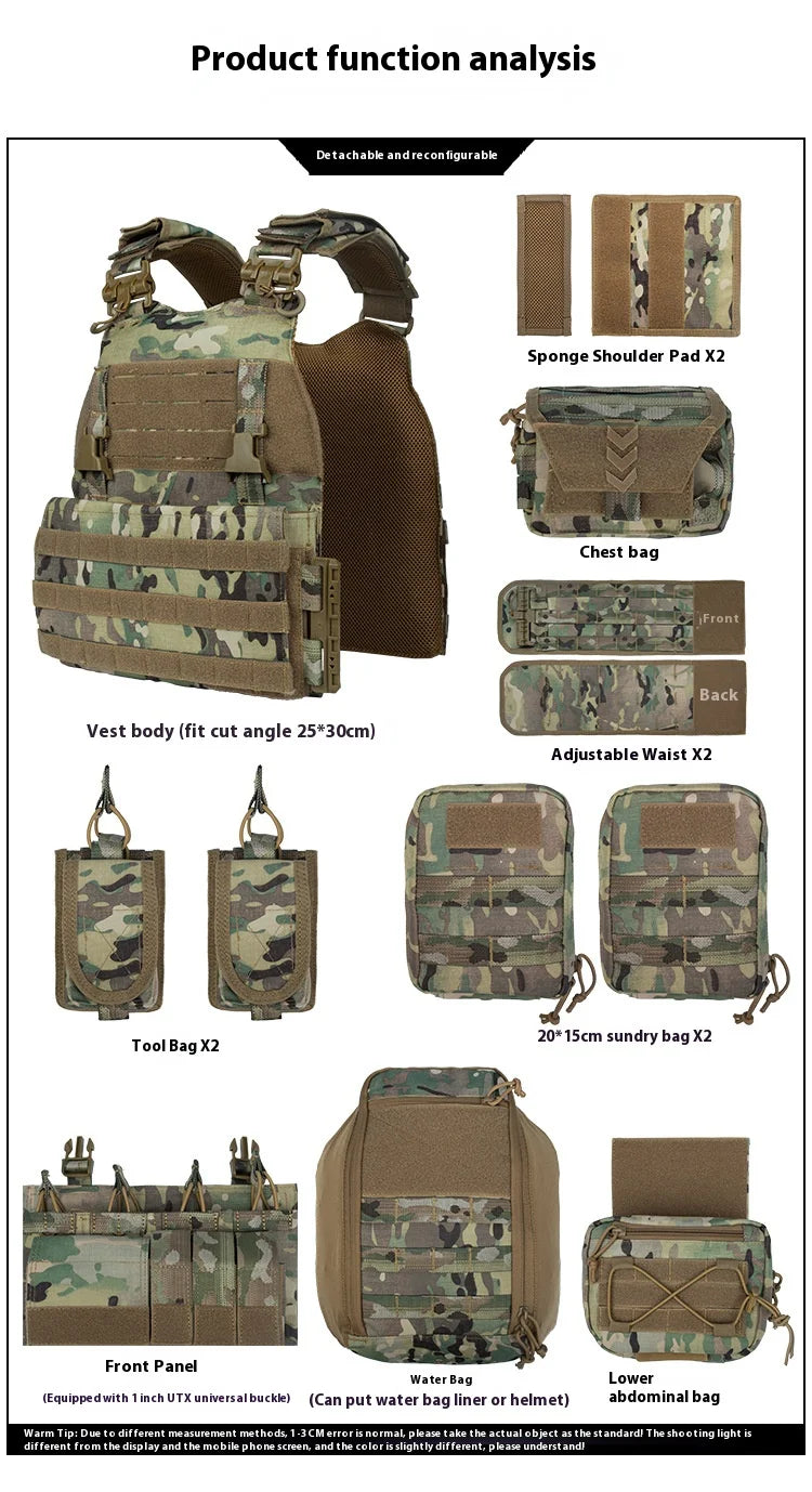 YAKEDA VT-8833 Modular Tactical Plate Carrier Vest | MOLLE Airsoft, Training & Outdoor Load Bearing Vest