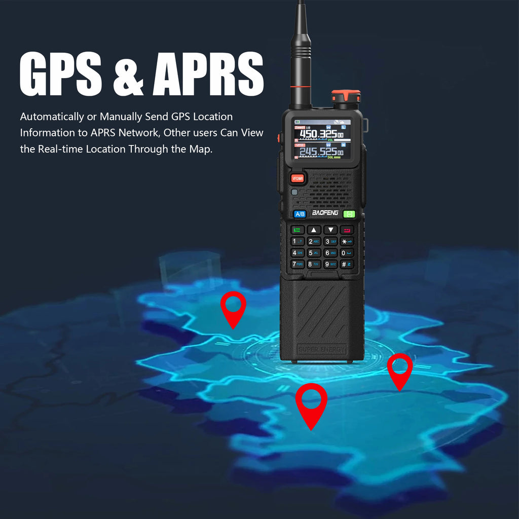 Baofeng UV-5RH Pro GPS Walkie Talkie – 10W Full Band, Type-C, Wireless Copy