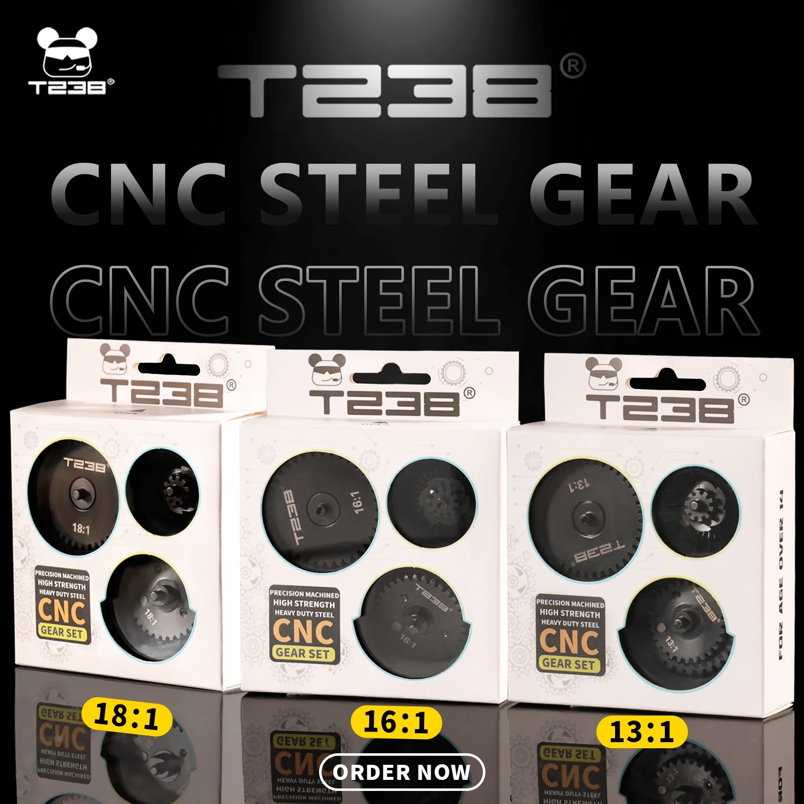 T238 AEG Gear Set – 13:1 / 16:1 / 18:1 for V2 / V3 Gearbox