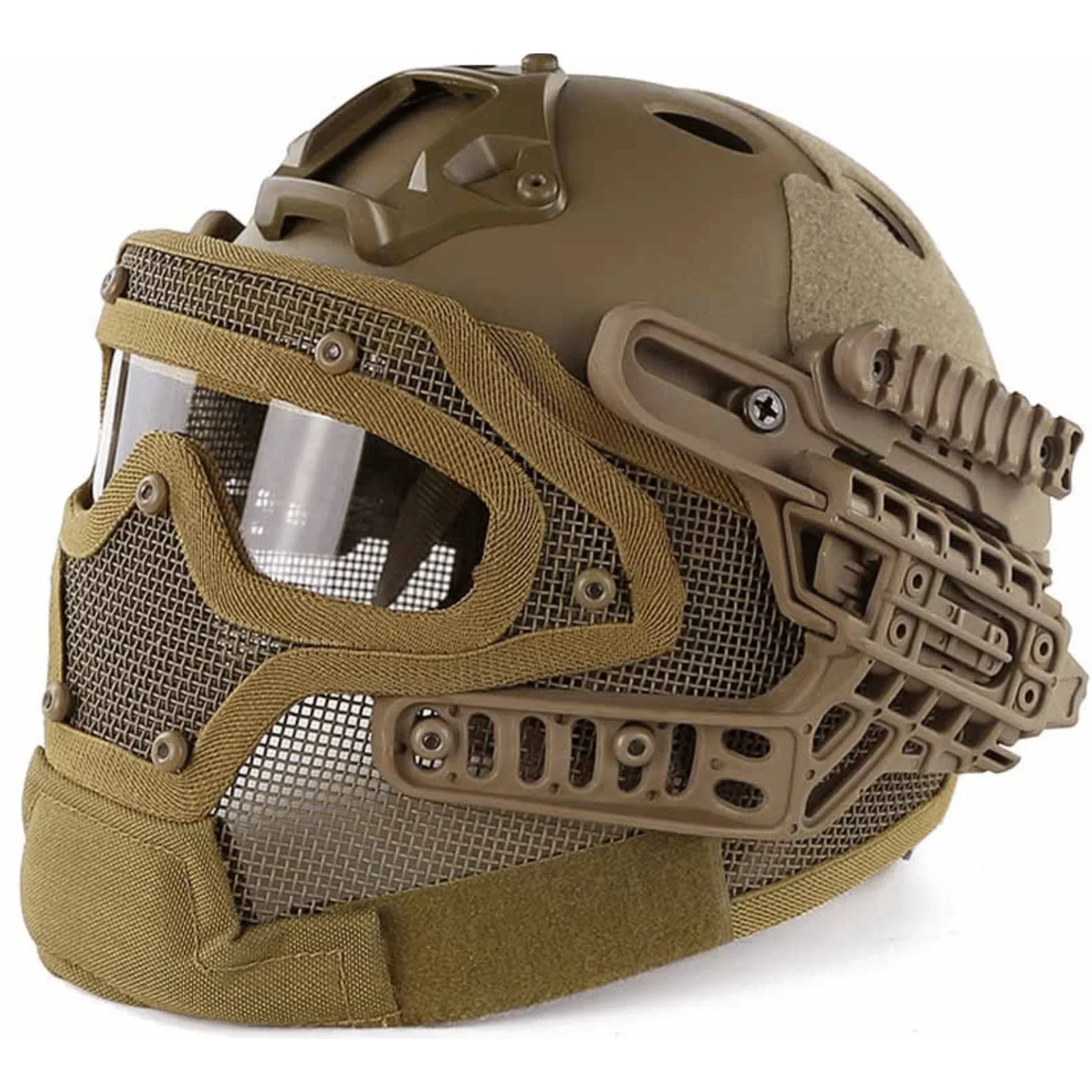 Full Face Mesh FAST Helmet with Anti-Fog Goggles – Airsoft Wargame