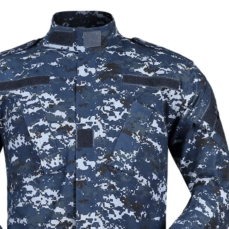 Military Navy Blue Camouflage Tactical Uniform Set for Airsoft, Training & Outdoor Use