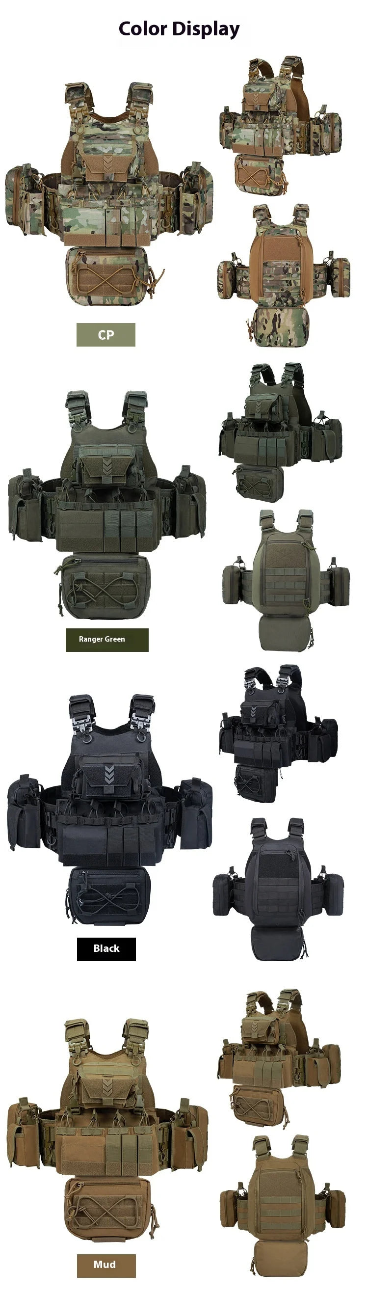 YAKEDA VT-8833 Modular Tactical Plate Carrier Vest | MOLLE Airsoft, Training & Outdoor Load Bearing Vest