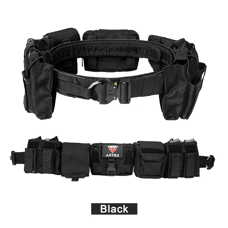 Outdoor Tactical Duty Belt 7-in-1 – MOLLE Battle Belt with Pouches | Law Enforcement & Airsoft