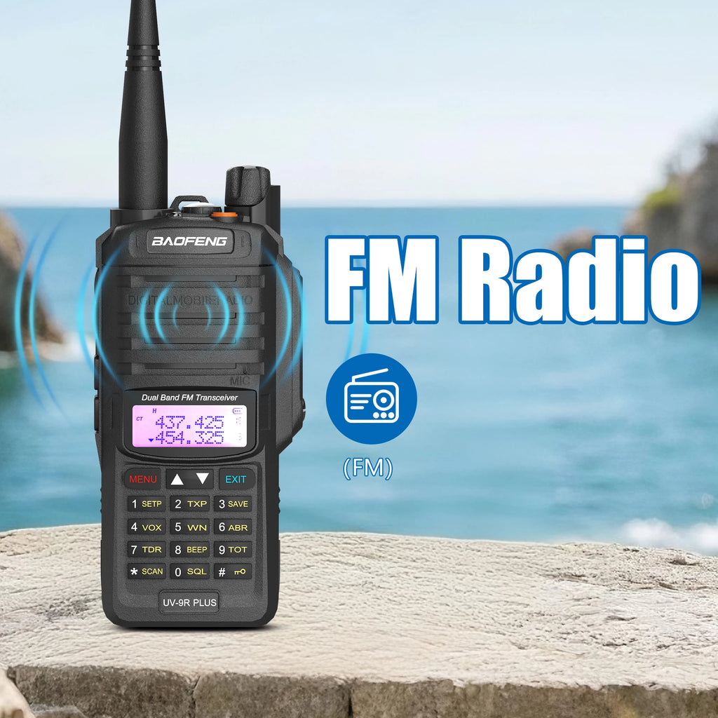 Baofeng UV-9R Plus Waterproof Walkie Talkie – IP67, Long Range, Type-C Charging
