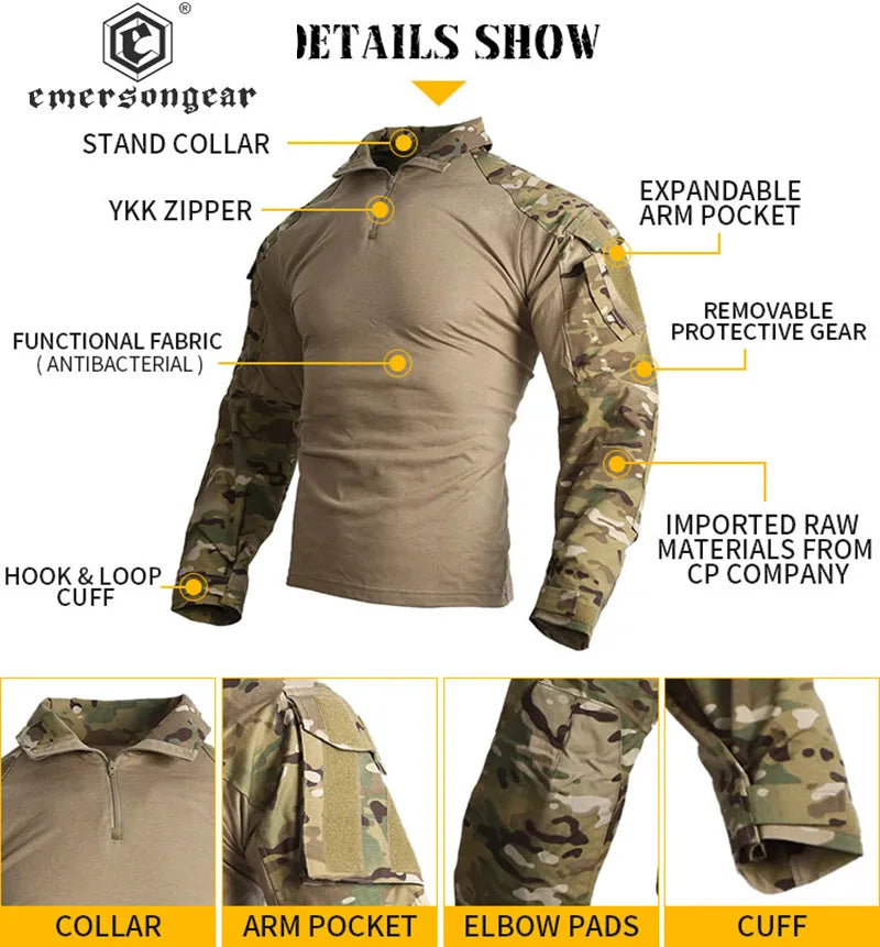 EmersonGear G3 Tabby Tigerstripe Tactical Combat Uniform Set | Airsoft & Milsim Shirt and Pants