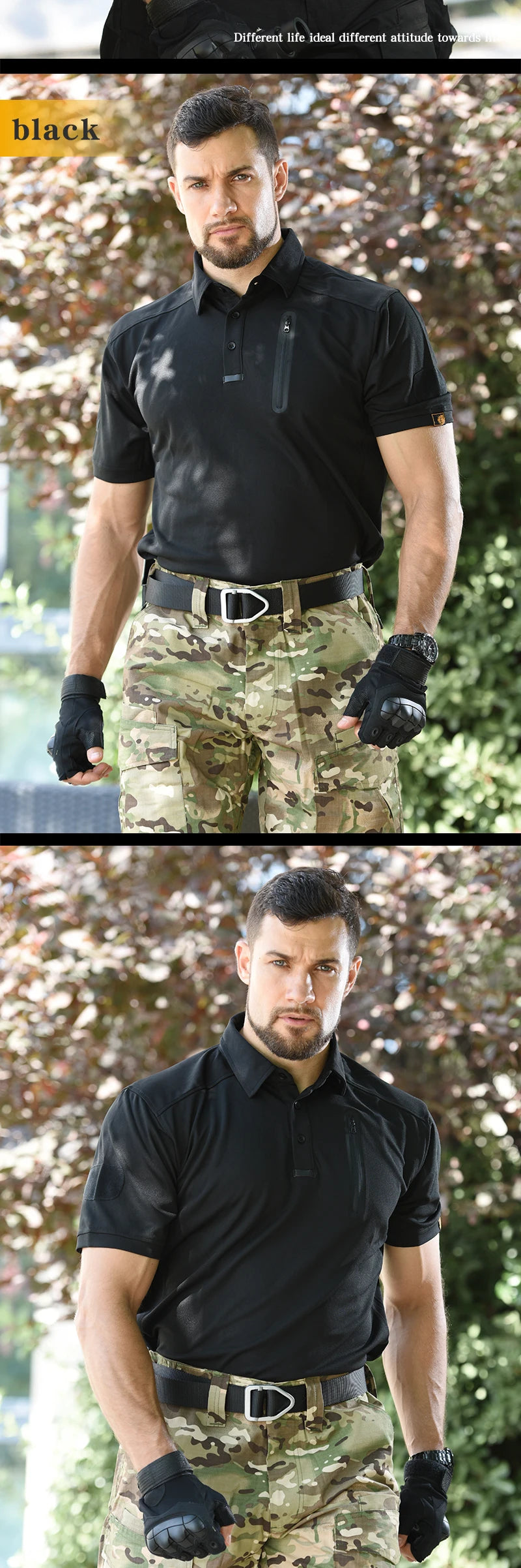HAN WILDC Tactical Camo Combat T-Shirt – Quick-Dry with Hidden Pockets | Airsoft & Hunting