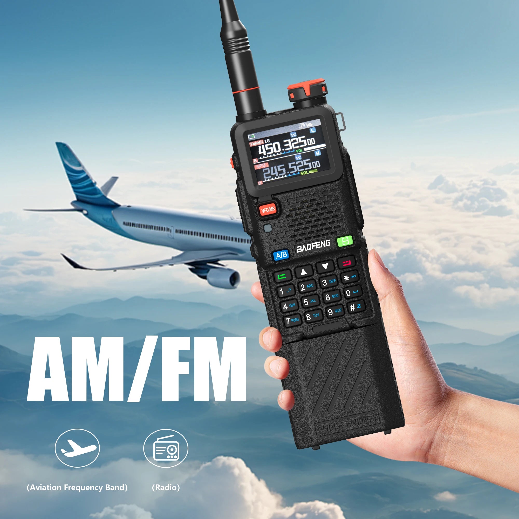 Baofeng UV-5RH Pro GPS Walkie Talkie – 10W Full Band, Type-C, Wireless Copy