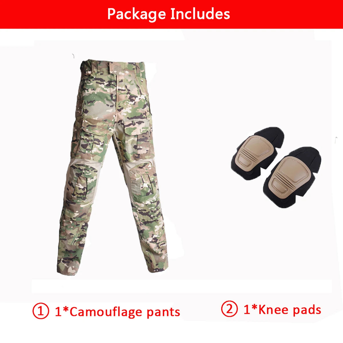 Men's G3 Tactical Combat Pants with Knee Pads – Camo Military Cargo Pants for Airsoft, Hunting, Hiking & Outdoor Gear