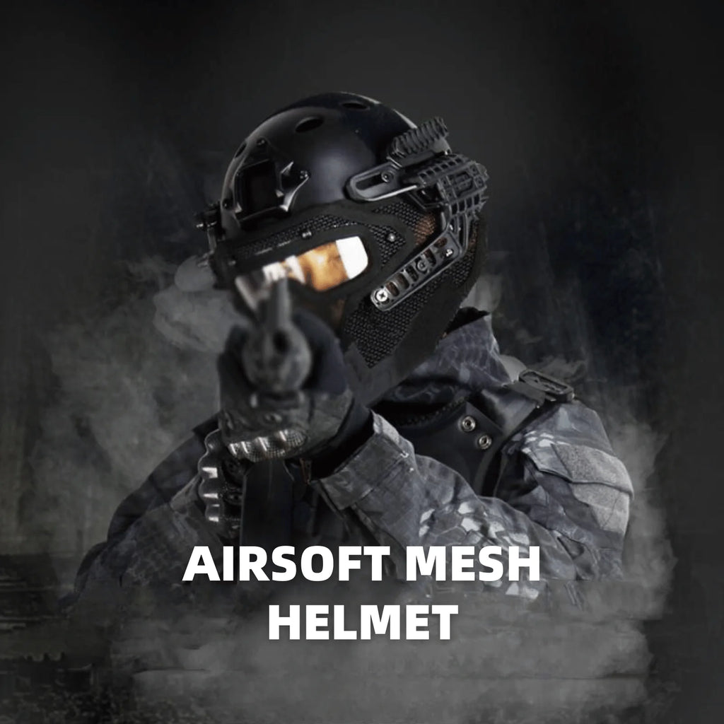 Full Face Mesh FAST Helmet with Anti-Fog Goggles – Airsoft Wargame