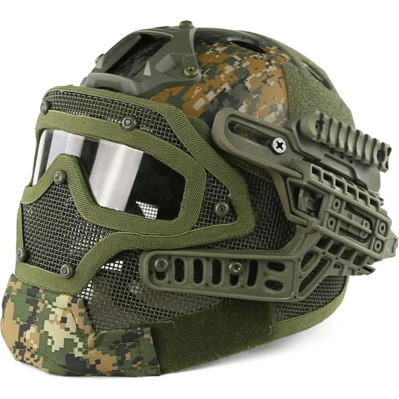 Full Face Mesh FAST Helmet with Anti-Fog Goggles – Airsoft Wargame