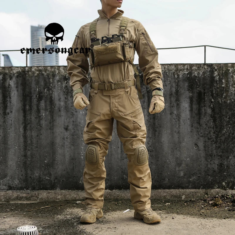 E4 Combat Uniform Shirt & Pants Tactical BDU W/ Pads Clothing Paintball Airsoft Suit camouflage hunting ghillie suit