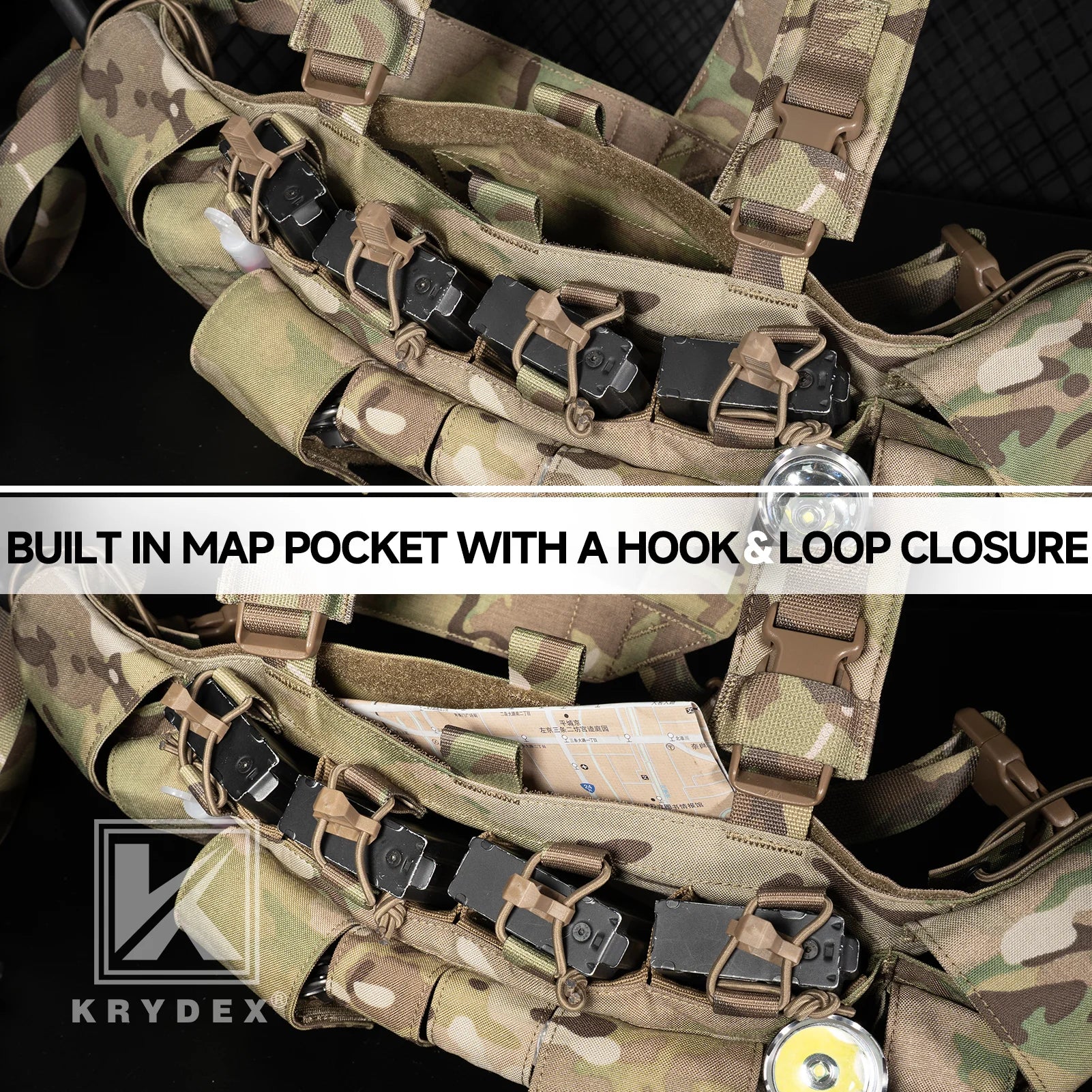 KRYDEX Tactical Chest Rig UW Gen IV – 500D Low Profile with GP Pouch
