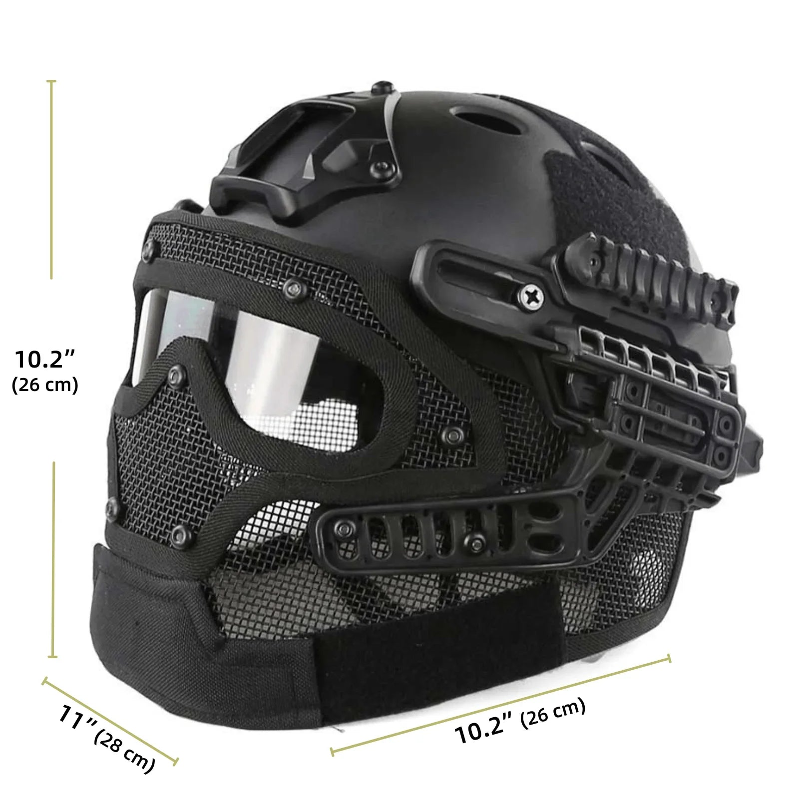 Full Face Mesh FAST Helmet with Anti-Fog Goggles – Airsoft Wargame