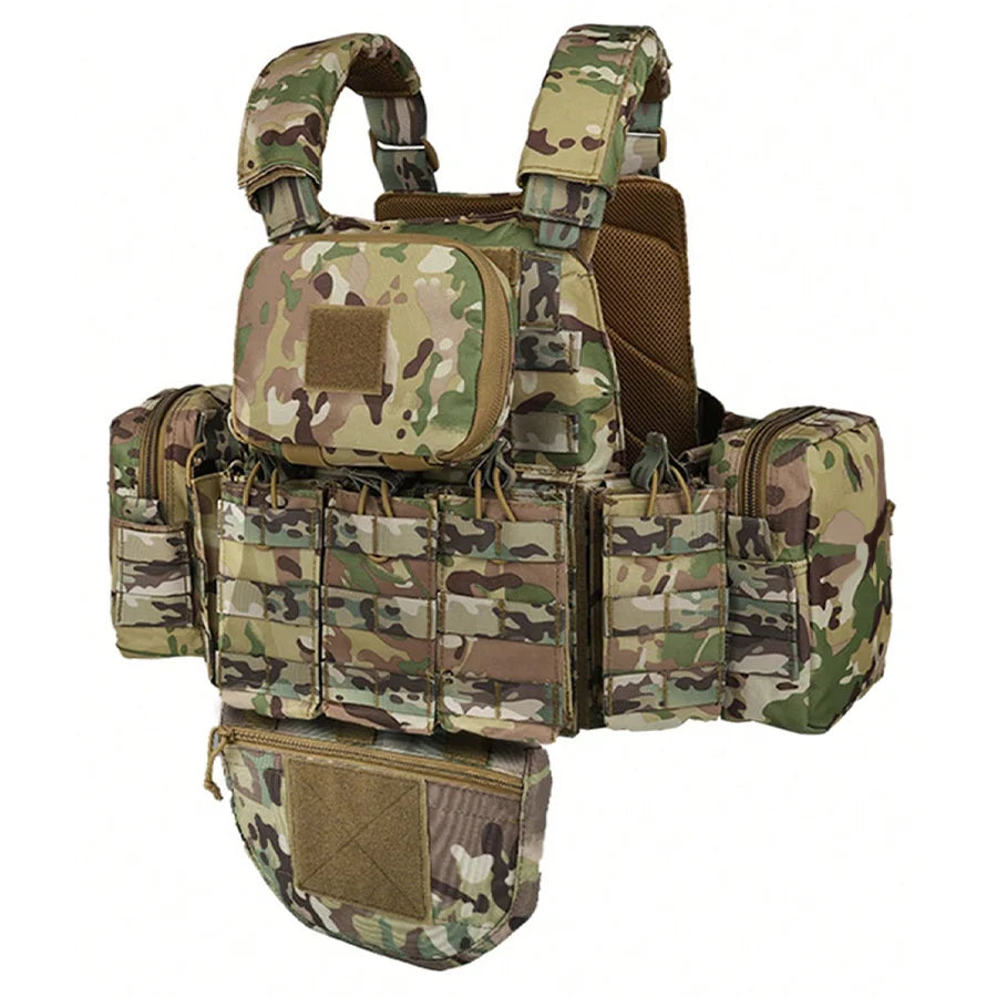 YAKEDA   Five piece equipment bag training vest, detachable and expandable, waterproof, wear-resistant and tear resistant