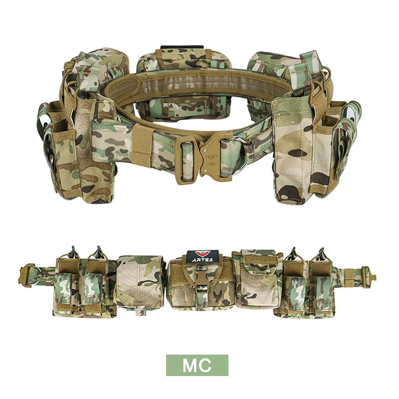 Outdoor Tactical Duty Belt 7-in-1 – MOLLE Battle Belt with Pouches | Law Enforcement & Airsoft