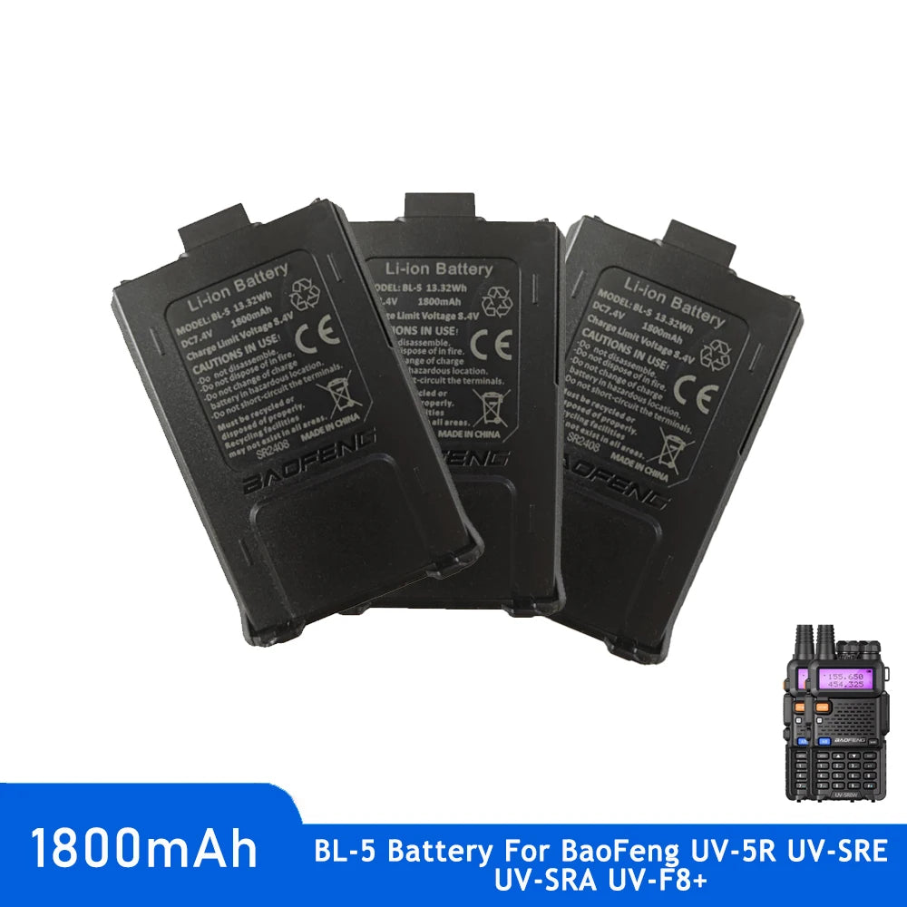 Baofeng BL-5 Replacement Battery – 1800mAh 7.4V for UV-5R / UV-5RE