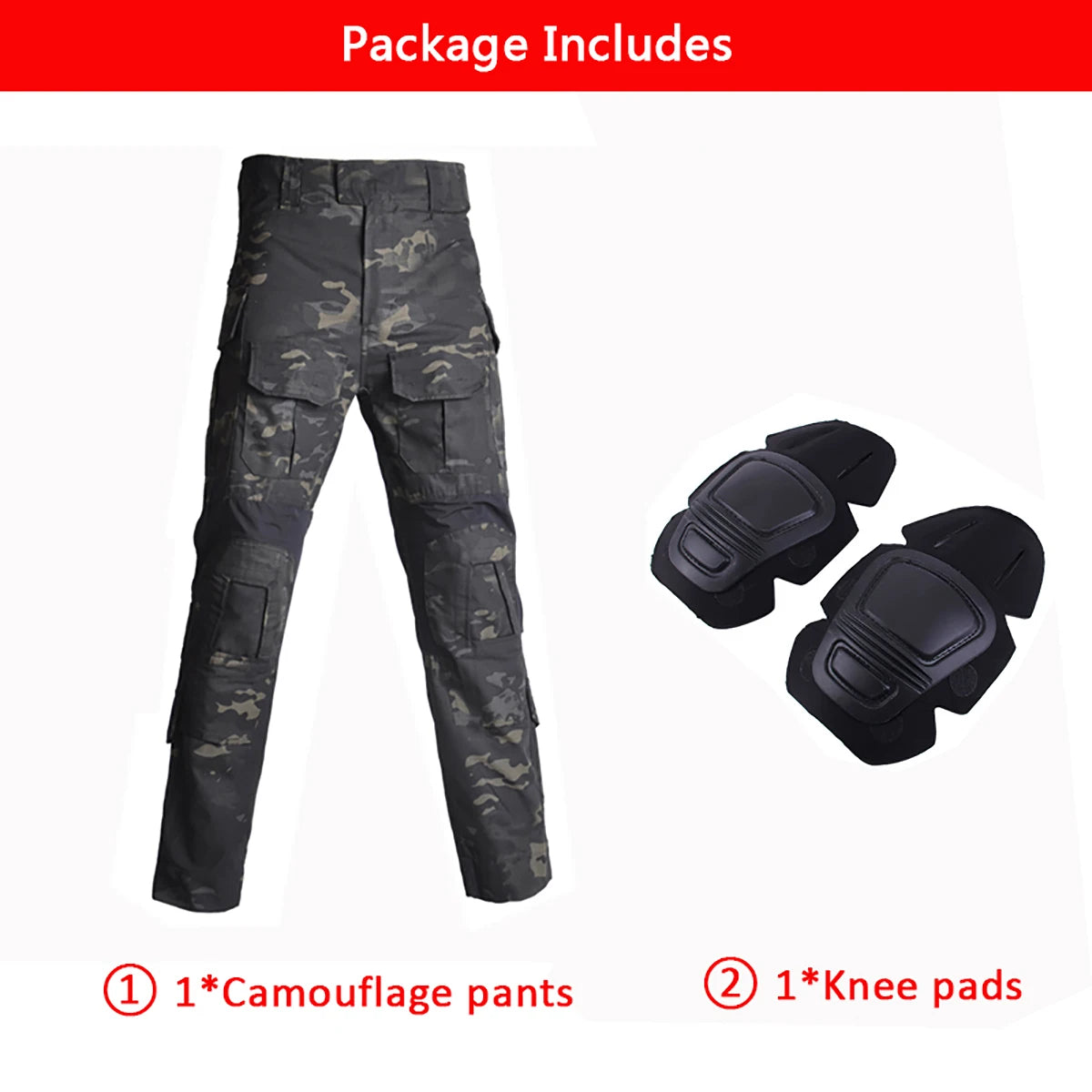 Men's G3 Tactical Combat Pants with Knee Pads – Camo Military Cargo Pants for Airsoft, Hunting, Hiking & Outdoor Gear