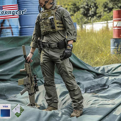 E4 Combat Uniform Shirt & Pants Tactical BDU W/ Pads Clothing Paintball Airsoft Suit camouflage hunting ghillie suit