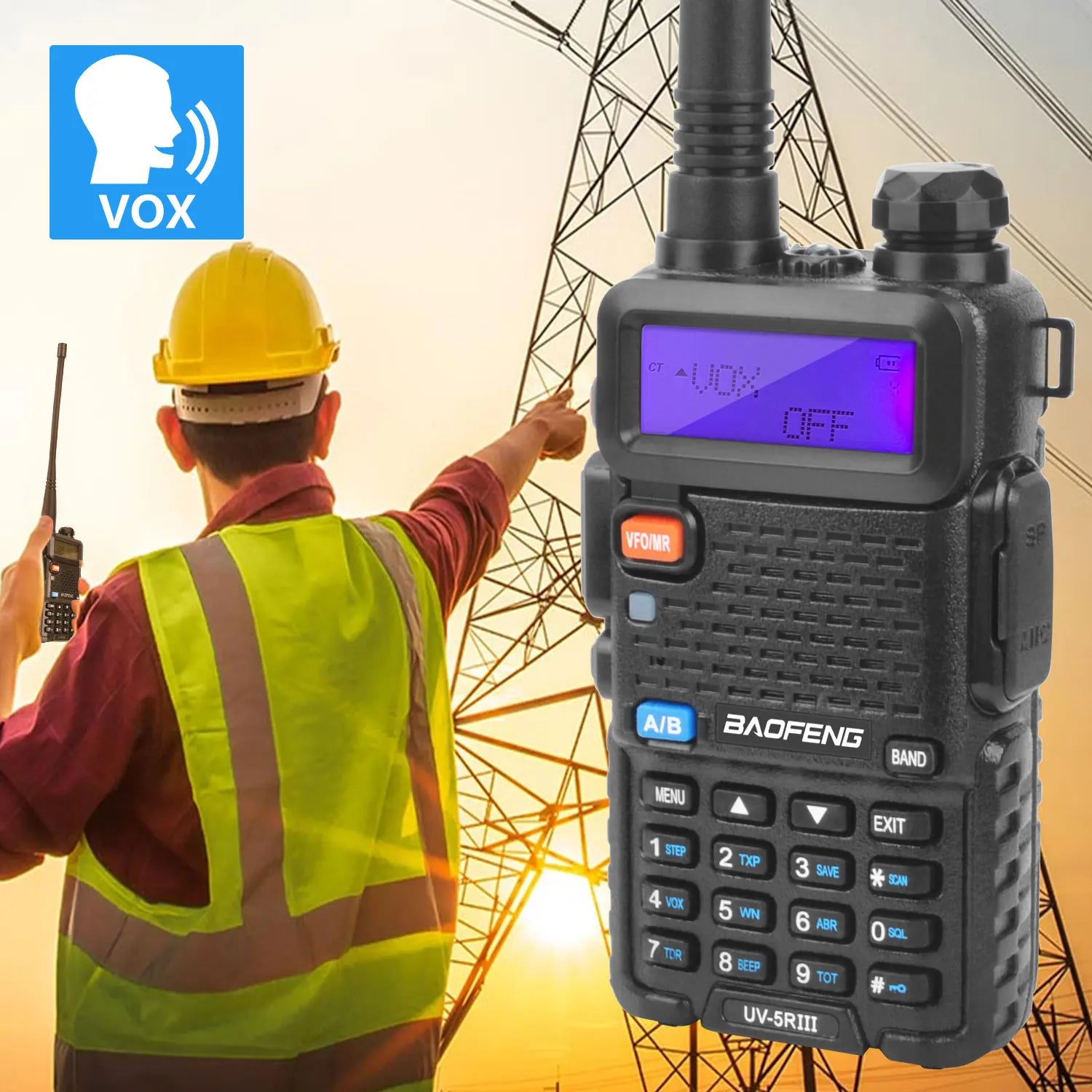 Baofeng UV-5RIII Tri-Band 5W Ham Radio | 128 Channel Walkie Talkie