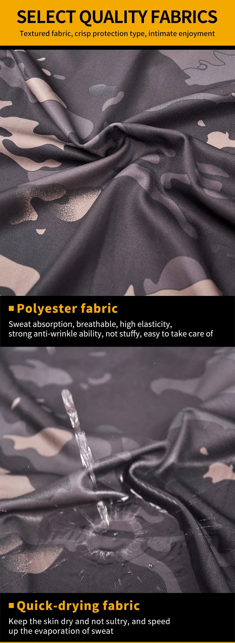 HAN WILDC Tactical Camo Combat T-Shirt – Quick-Dry with Hidden Pockets | Airsoft & Hunting